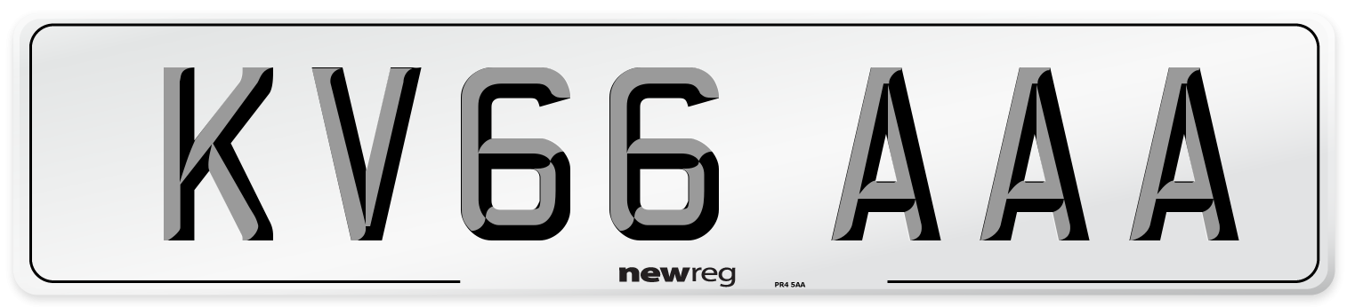 KV66 AAA Number Plate from New Reg